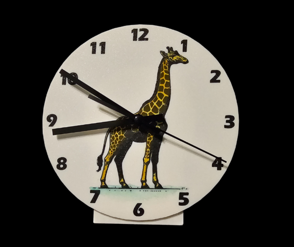 Giraffe freestanding hand painted tabletop clock